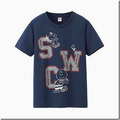 Uniqlo Kids Peanuts Short Sleeve Graphic T-Shirt Navy