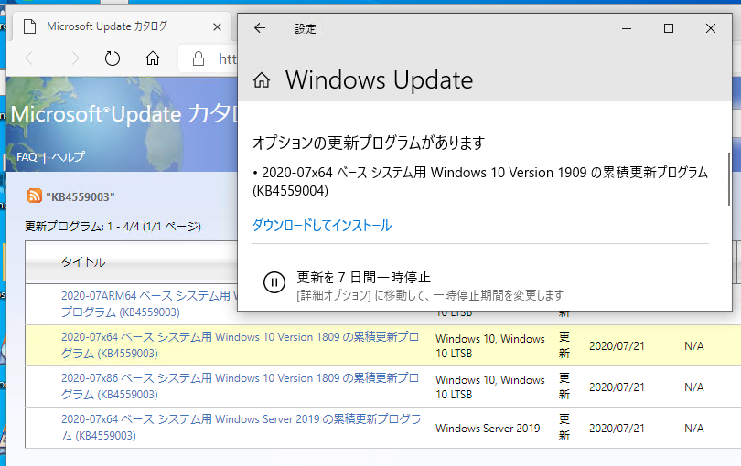 山市良のえぬなんとかわーるど 今日の Windows Update オプション Preview の更新 07 C