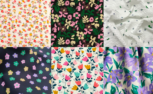 A selection of floral fabrics