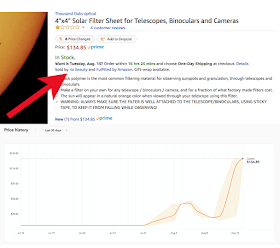 huge price increase in solar eclipse glasses on amazon