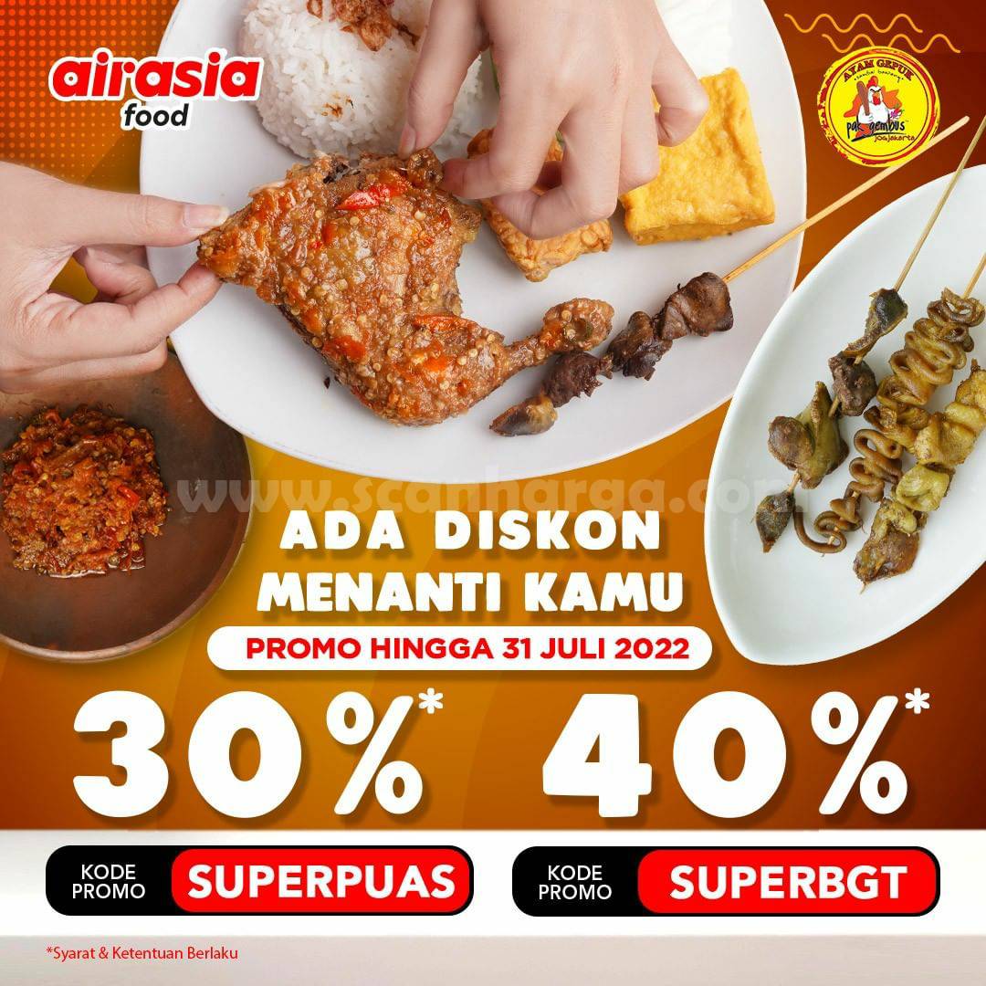 Ayam Gepuk Pak Gembus Promo AirAsia Food - Diskon 40%