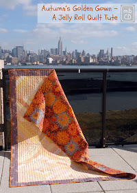 Autumn's Golden Gown - A Jelly Roll Quilt Tute by www.madebyChrissieD.com