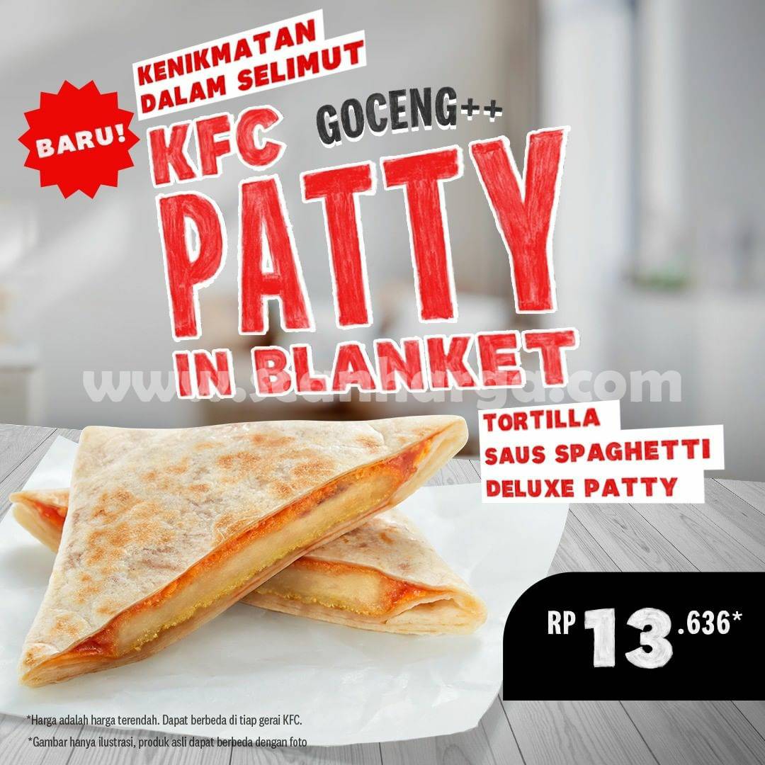 Promo KFC Goceng++ Patty in Blanket harga mulai Rp. 13.636*