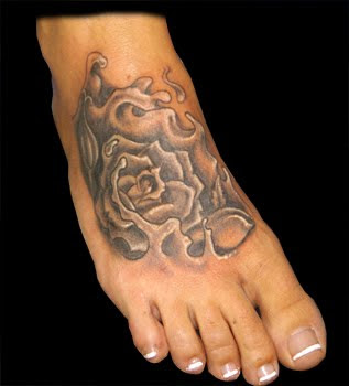 Beauty Rose Foot Tattoo Pictures