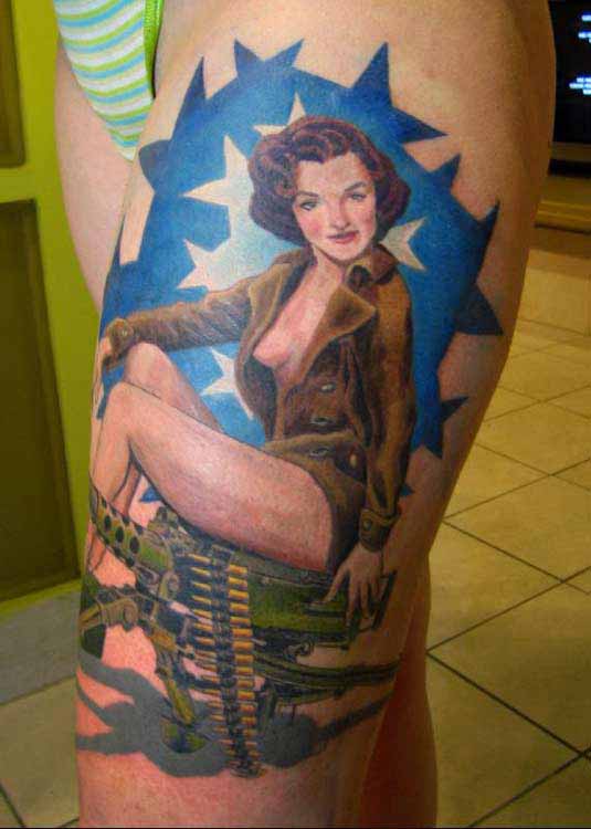 Female Tattoos Design : Pinup Girls Tattoo 4