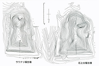 ウワナリ塚古墳・石上大塚古墳 墳丘測量図（S＝1:2,000）