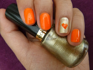 L.A. Colors Intense Orange Heart Nail