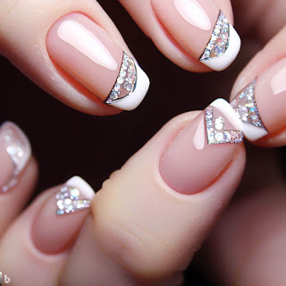 French diamond manicure nail art design