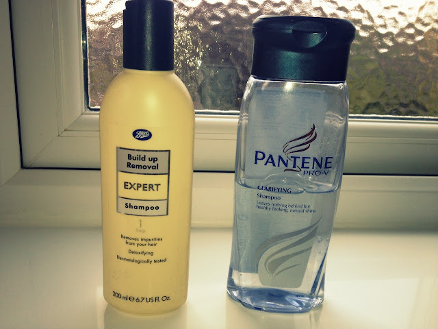 boots build up remova shampool, pantene clarifying shampoo