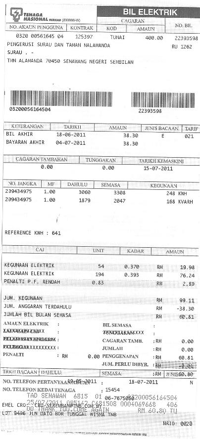 Contoh Bil Elektrik  Desainrumahid.com