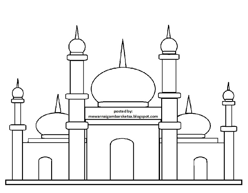 10+ Sketsa Gambar Masjid