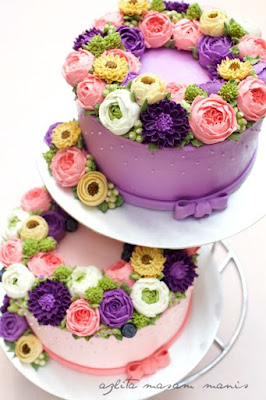 kahwin, list kahwin, buttercream flower cake, flower, flower cake, kek bunga, kek cream, kek sedap, cantik, wedding, flower wreath,