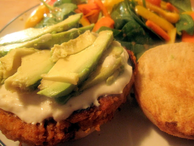 Chipotle Sweet Potato Burgers with Roasted Garlic Sauce 