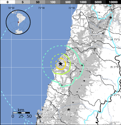 Epicentro sismo 6,2 grados en Chile 30 de Octubre 2013