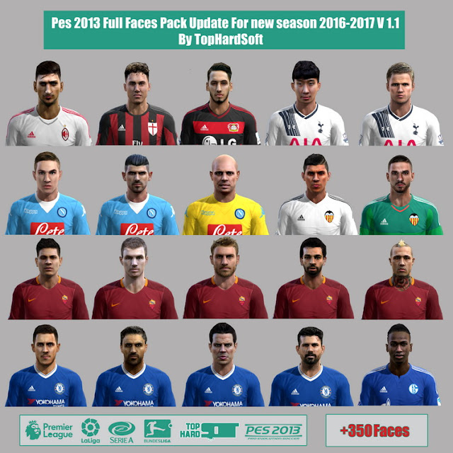 Pes 2013 Full Faces Pack Update For new season 2016-2017 V 1.1 By TopHardSoft 