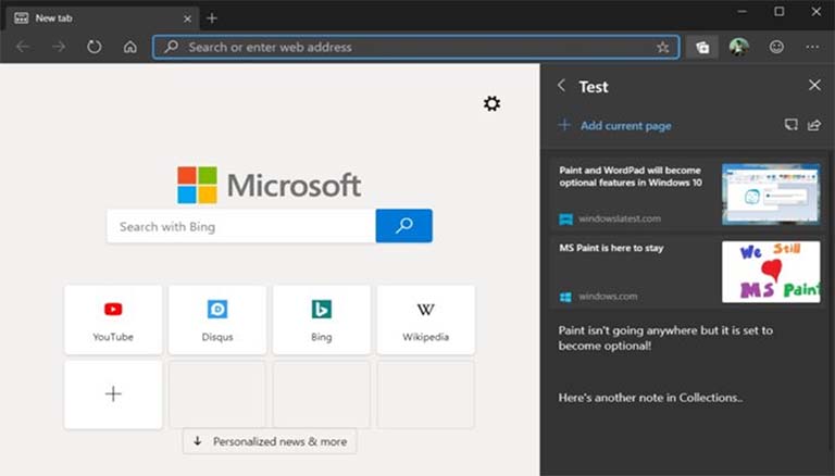 Microsoft Edge Kini Mendapatkan Fitur Collection Pada Windows 10