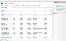 IIS actions add module mapping