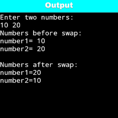 C program for swap two numbers using functions