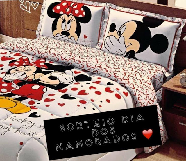 Sorteio Dia dos Namorados Jogo de Lençol Mickey & Minie