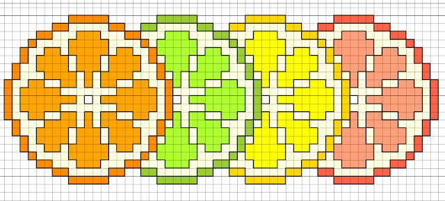 citrus slices free cross stitch pattern