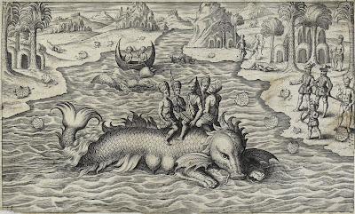 South American Natives on Sea Monster