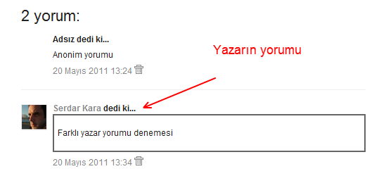 Bloggerda farklı yazar yorumları