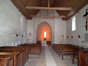 Interior of Saint Martin's Church, Marce sur Esves.  Indre et Loire, France. Photographed by Susan Walter. Tour the Loire Valley with a classic car and a private guide.