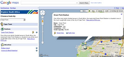 Google Maps World Cup 2010 Cape Town