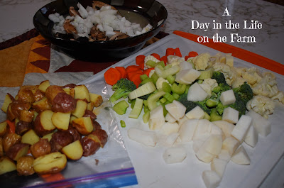 Vegetables prepped