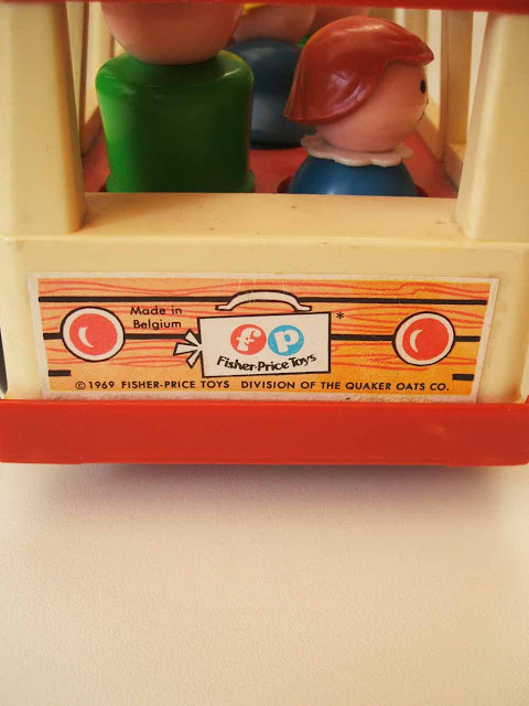 vintage Fisher Price mini bus children's toy