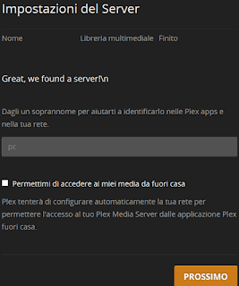 Impostazioni del server