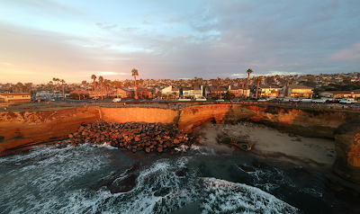 Panoramic of Sunset Cliffs taken from drone