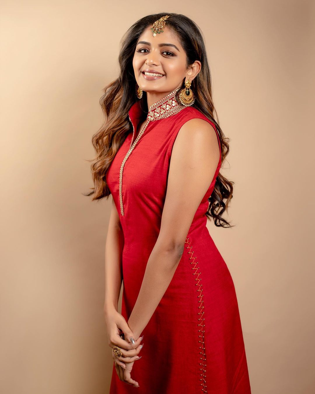 Actress Aditi Shankar Latest Beautiful Stills in Red Dress