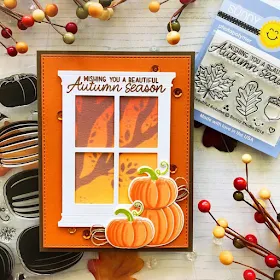 Sunny Studio Stamps: Pretty Pumpkins Autumn Greetings Customer Card by Danielle Flynn