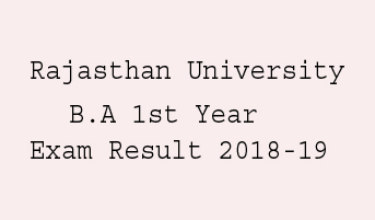 Rajasthan University B.A 1st Year Exam Result 2018-19 Private and Regular :- घोषित हुआ यहाँ देखें