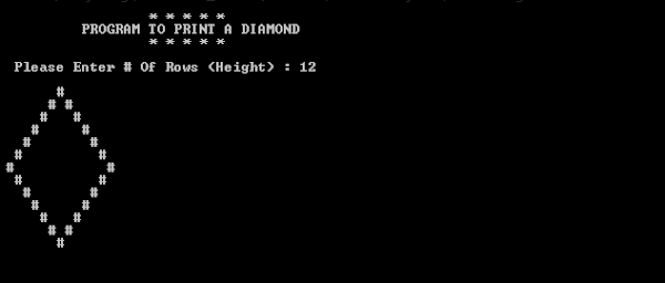 How to print a hollow diamond in C - without graphics library