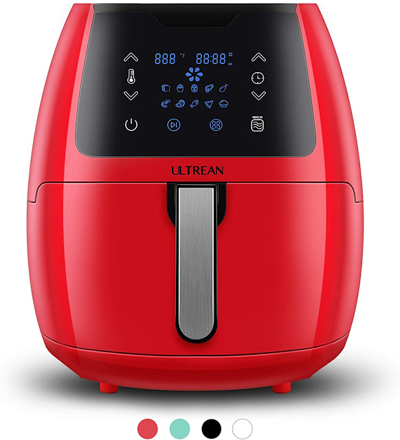 Ultrean 5.8 Quart Air Fryer, Electric Hot Air Fryers Oilless Cooker with 10 Presets, Digital LCD Touch Screen, Nonstick Basket, 1700W, UL Listed,Red…