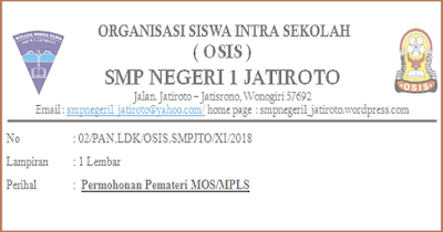 Surat ajakan atau permohonan pemateri MOS Contoh Surat Undangan/ Permohonan Pemateri MOS/ PLS 2018