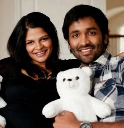 Manchu Vishnu and his wife: