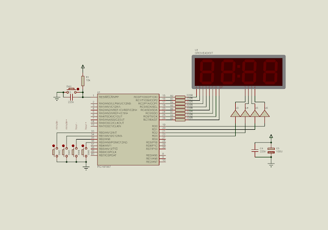 Using timer 0 and PortB interrupt on change to make a digital clock