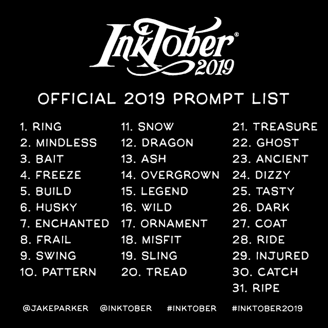 Inktober 2019 Rules & Prompts