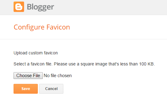 change the website icon or favicon in blogger