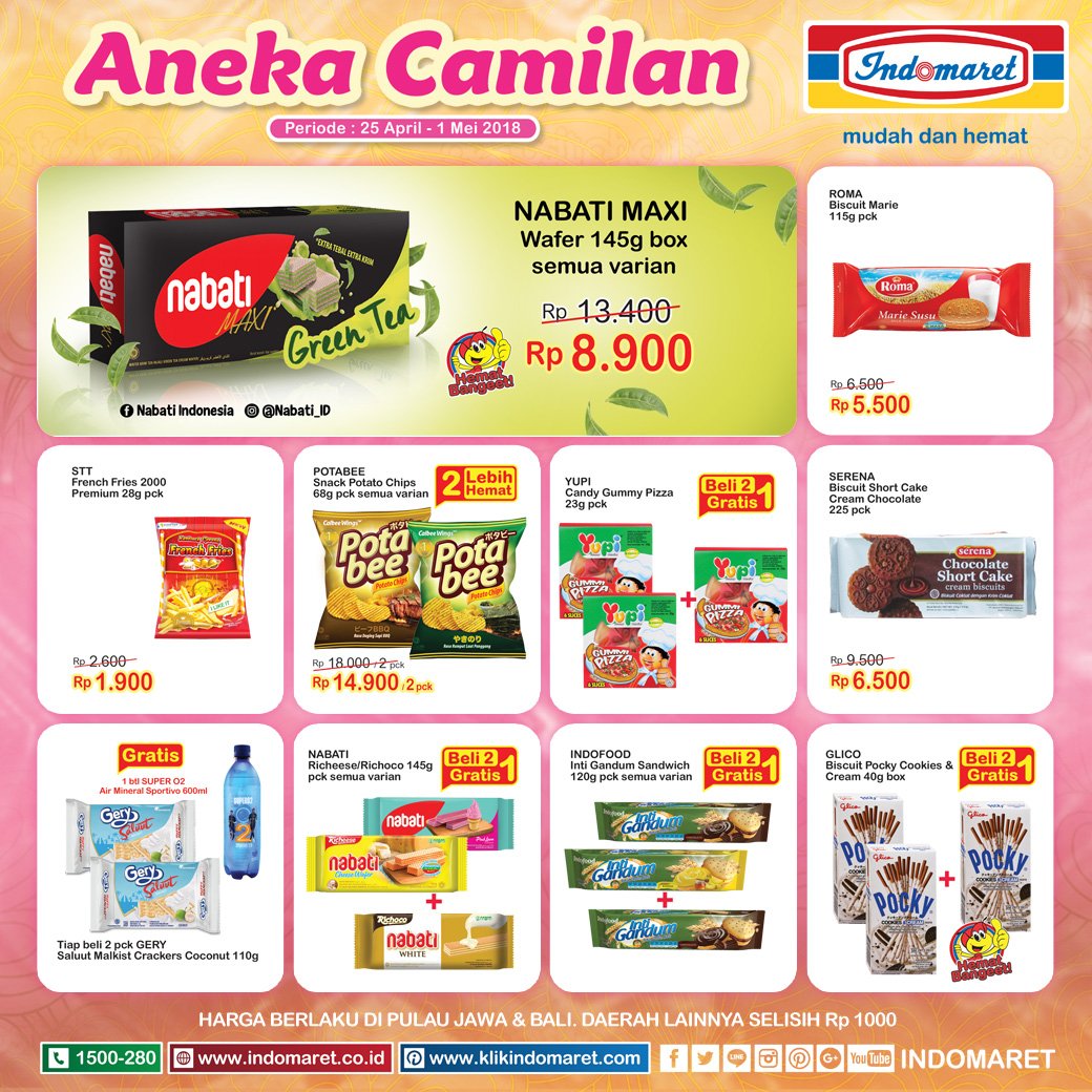  Indomaret  Promo Aneka Camilan Murah 25 April 1 Mei 