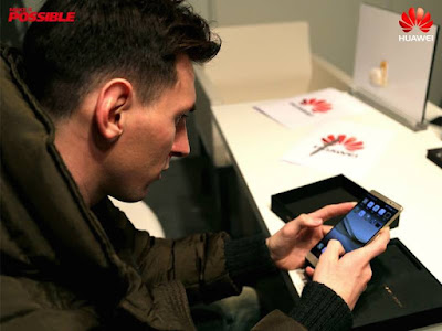messi with huawei phone