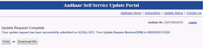 Aadhaar Data Update Request