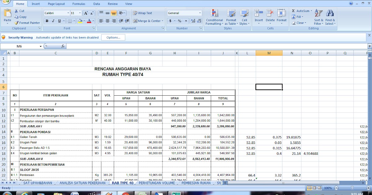 Contoh cara menghitung RAB Rumah Type 40 (Bag. 1 