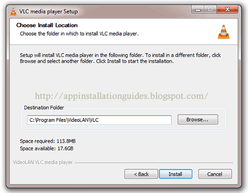 VLC Destination Folder