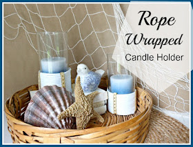 Vintage, Paint and more... Rope  wrapped candle holders