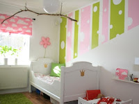 Kinderzimmer Wandgestaltung Grün Rosa