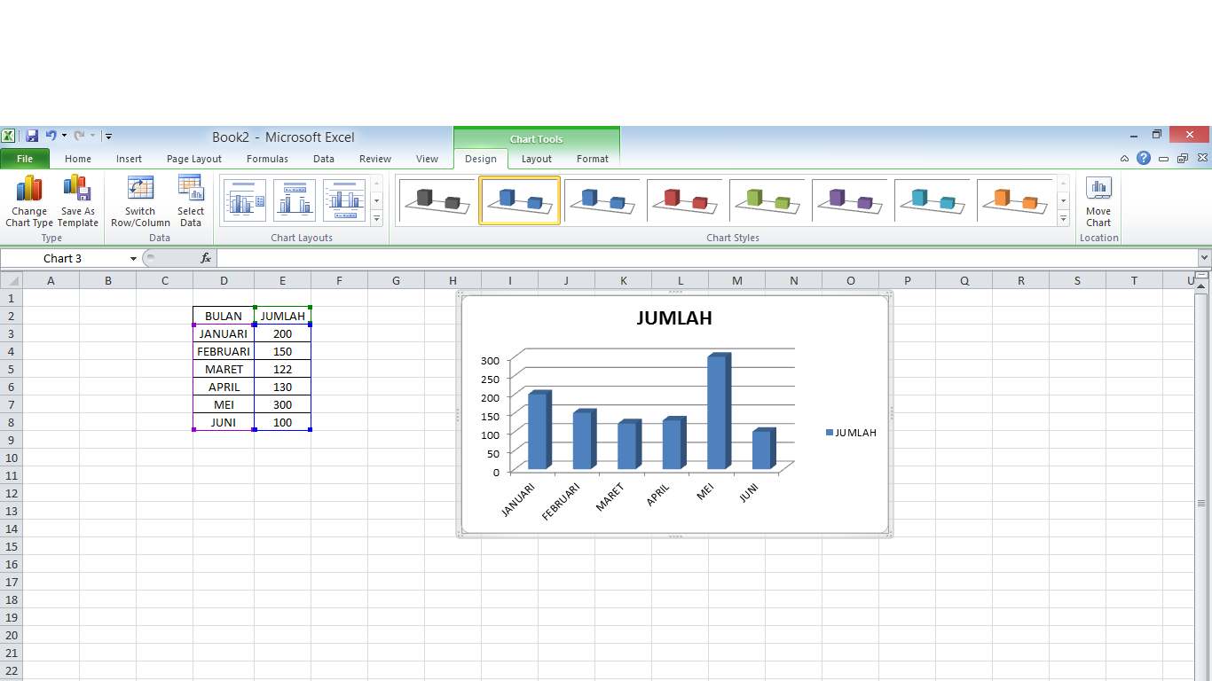 Contoh Fungsi Grafik Chart di Ms. Excel ~ Bagi Ilmu